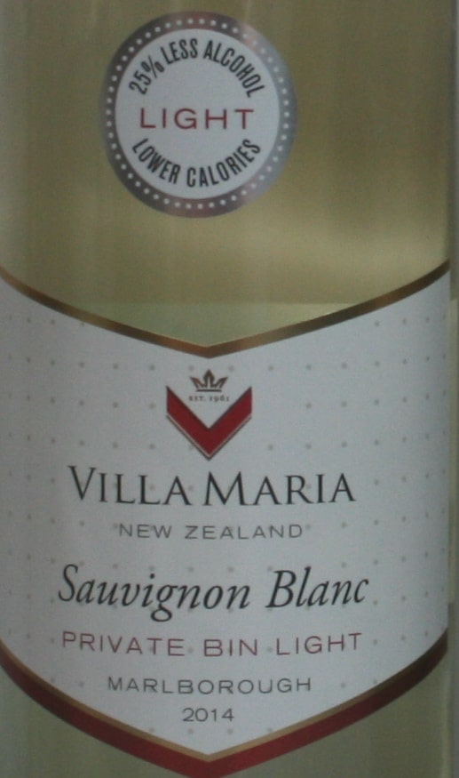 Villa Maria Private Bin Light Marlborough Sauvignon Blanc 2014