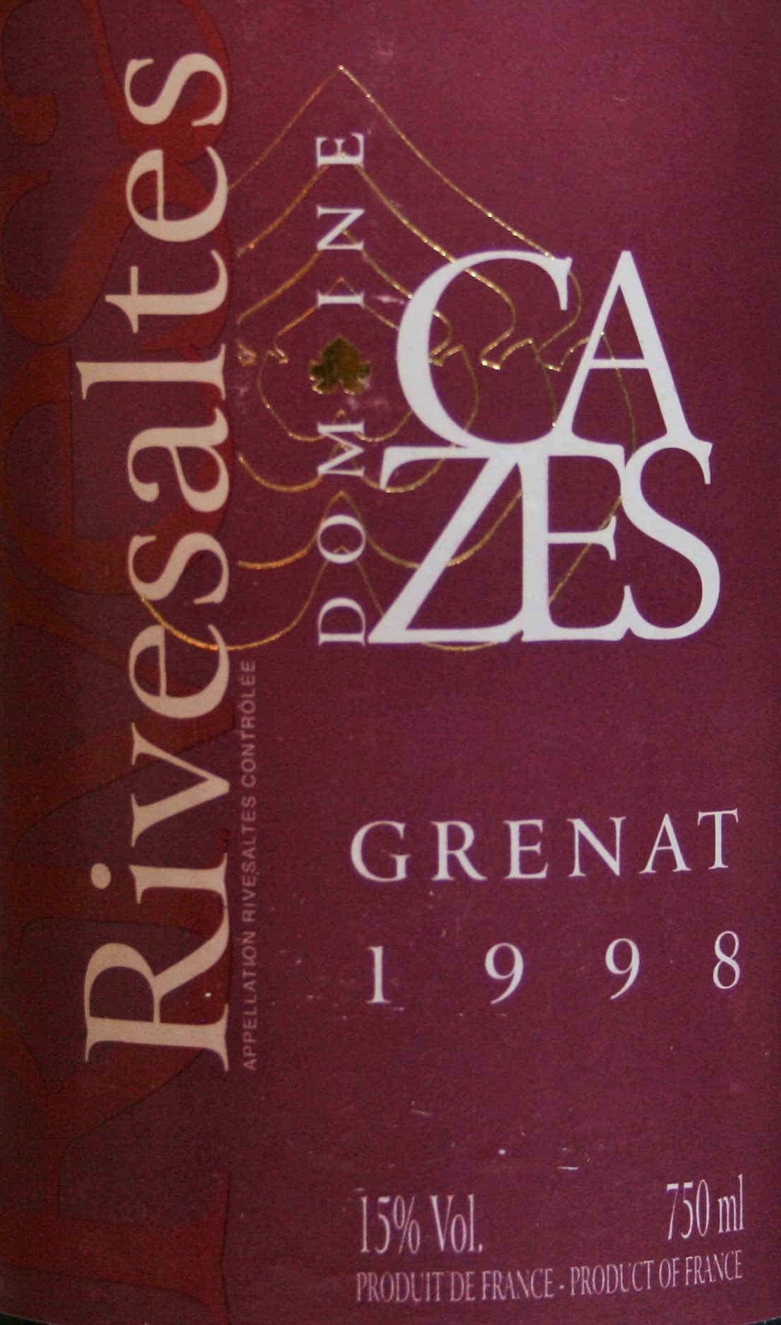 Domaine Cazes Rivesaltes Grenat 1998