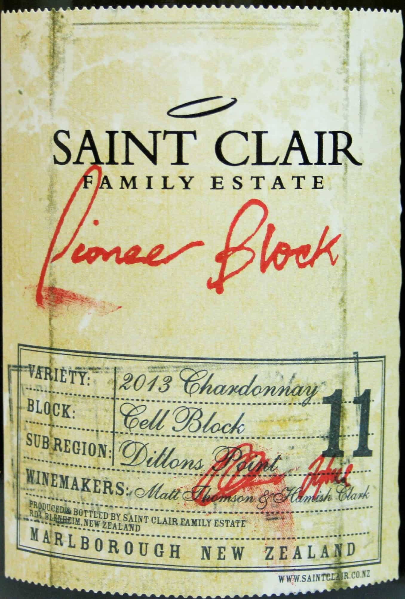 Saint Clair Pioneer Block 11 Chardonnay 2013