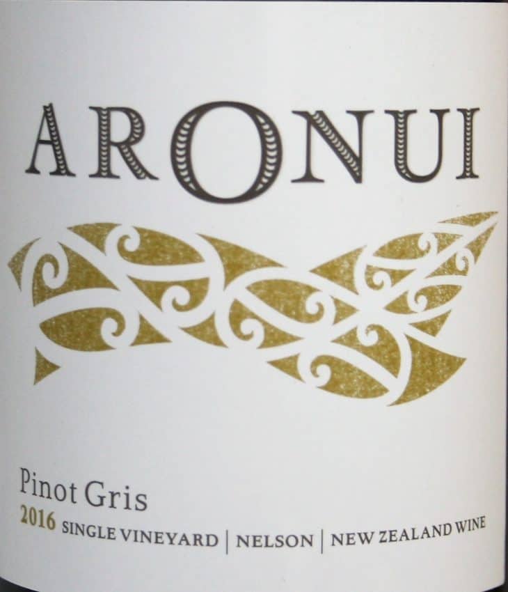 Aronui Wines Pinot Gris 2016