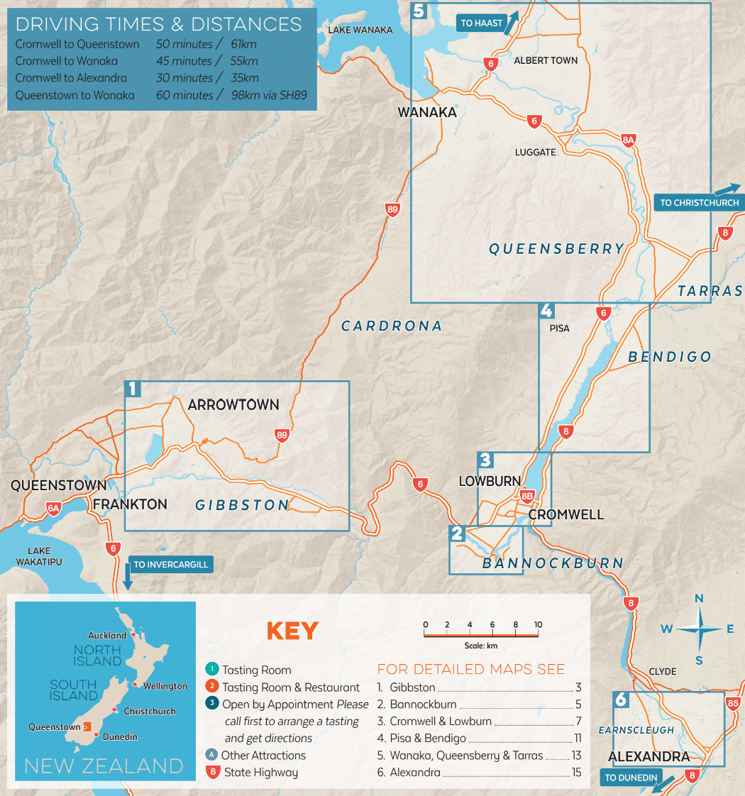 Central Otago regional map